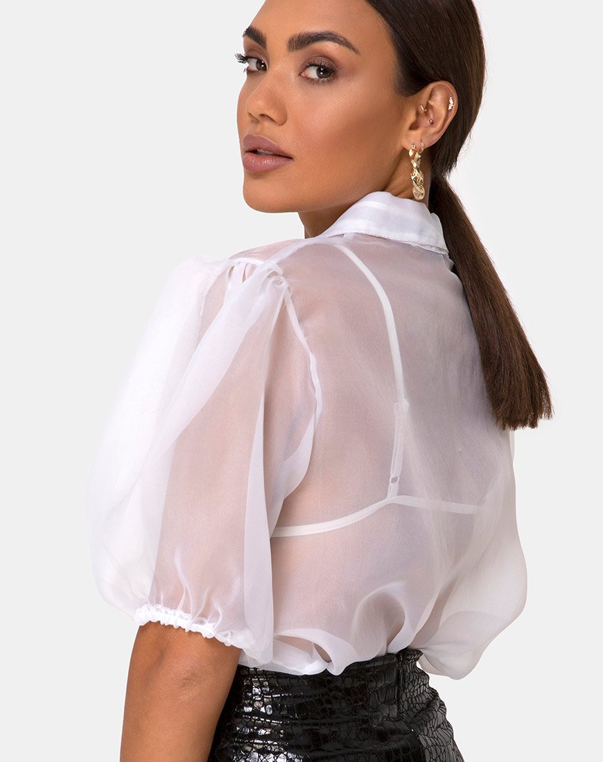 Maloney Bluse aus Organza Weiß