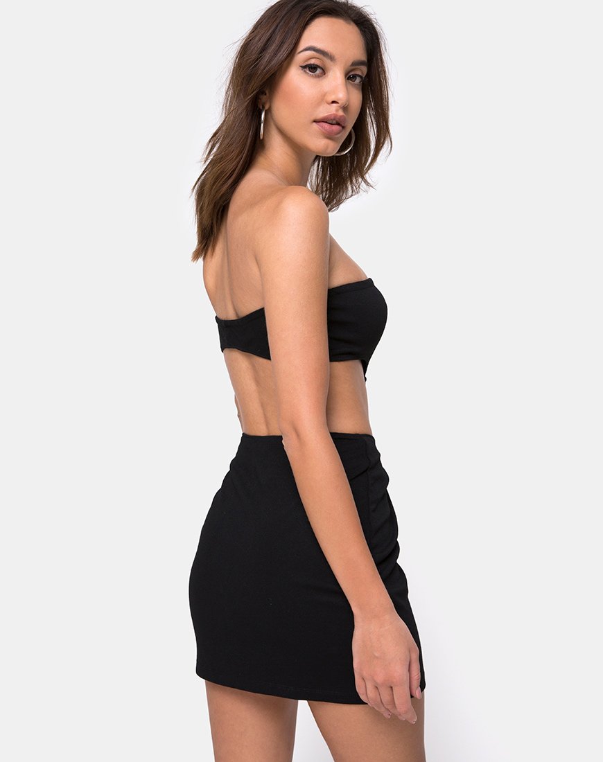 Maraya Minikleid in Schwarz mit silberner Schnalle