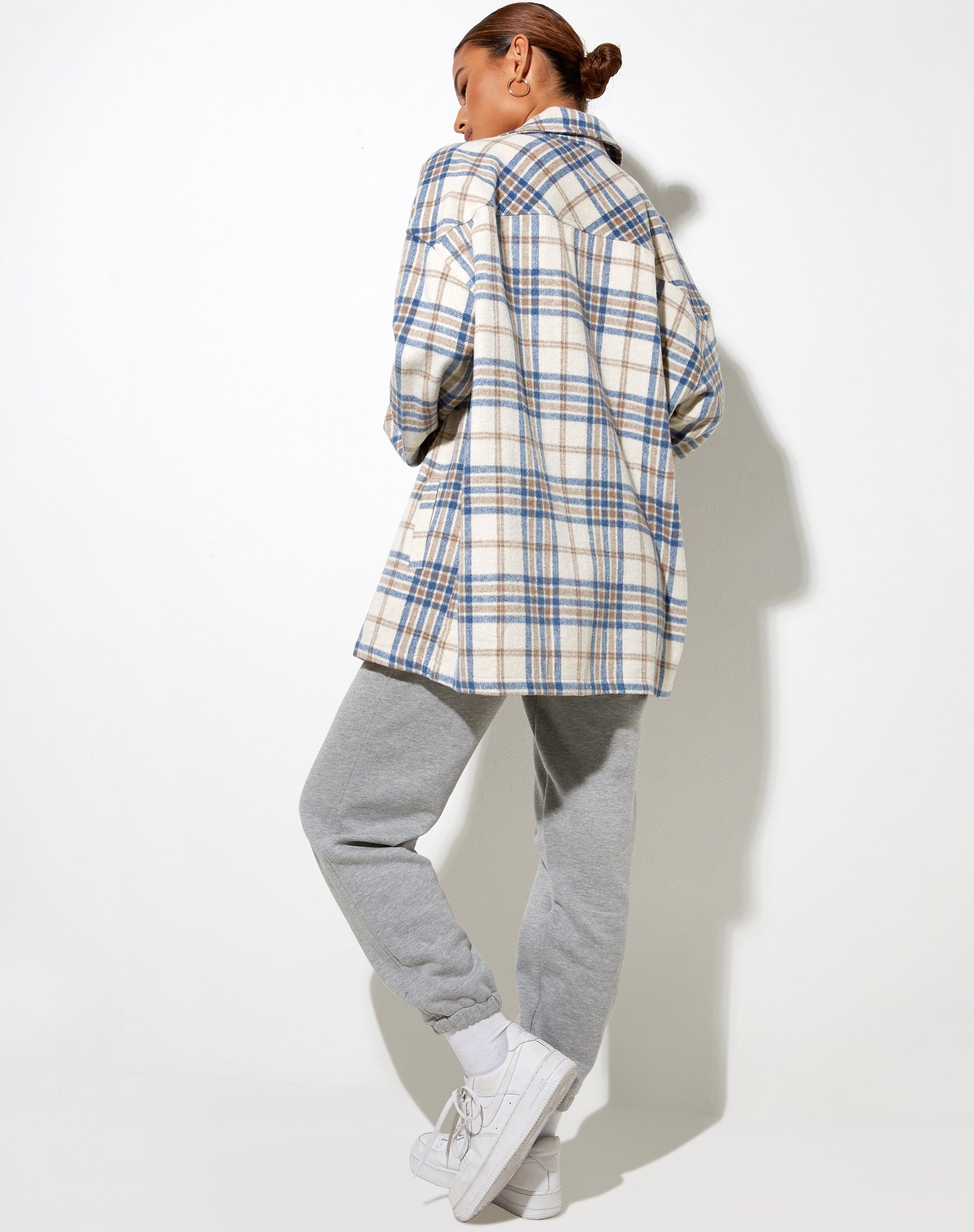 Image of Marcel Hemd in Big Check Weiß Blau Tan