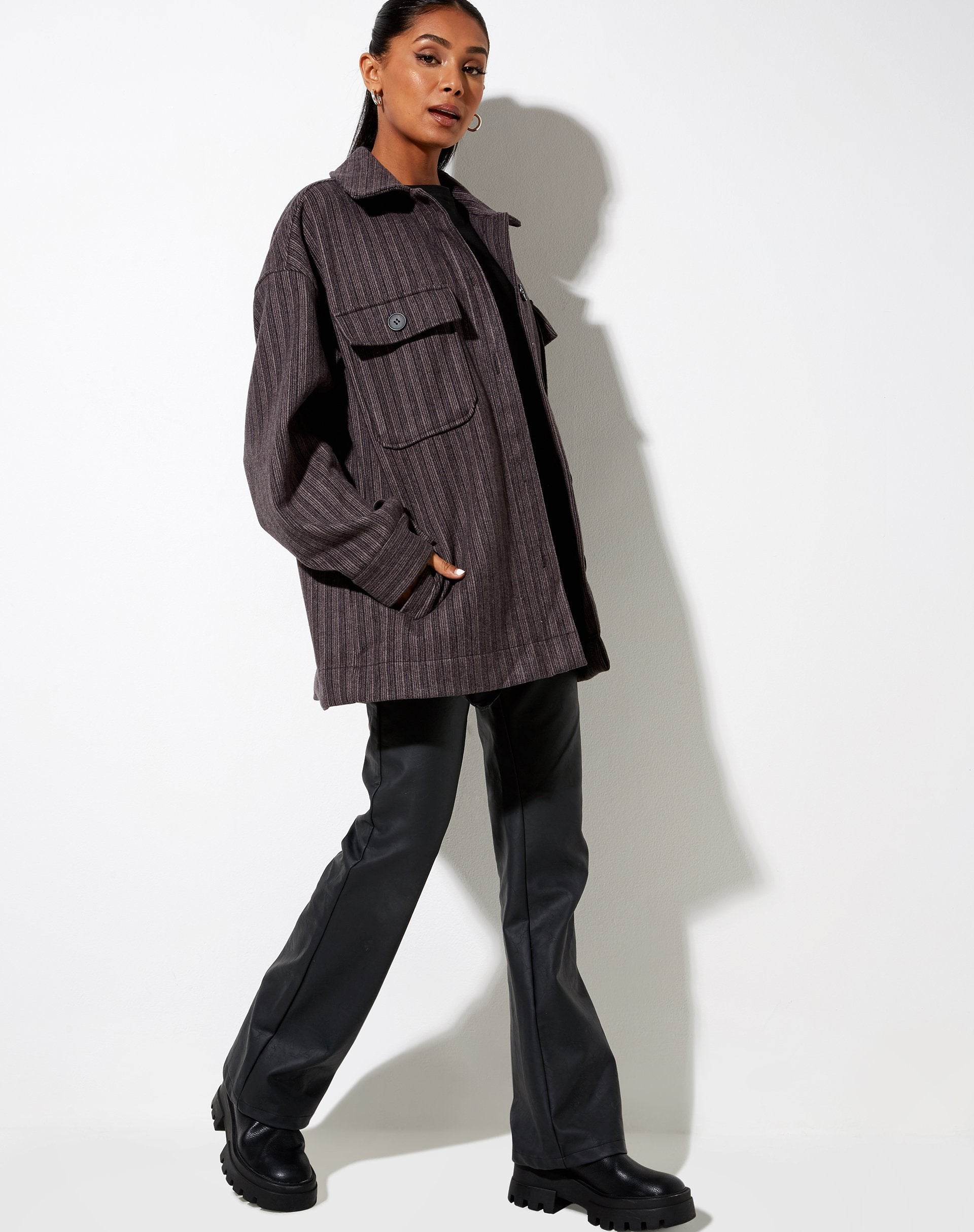 Image of Marcel Shirt in Streifen Schwarz und Grau