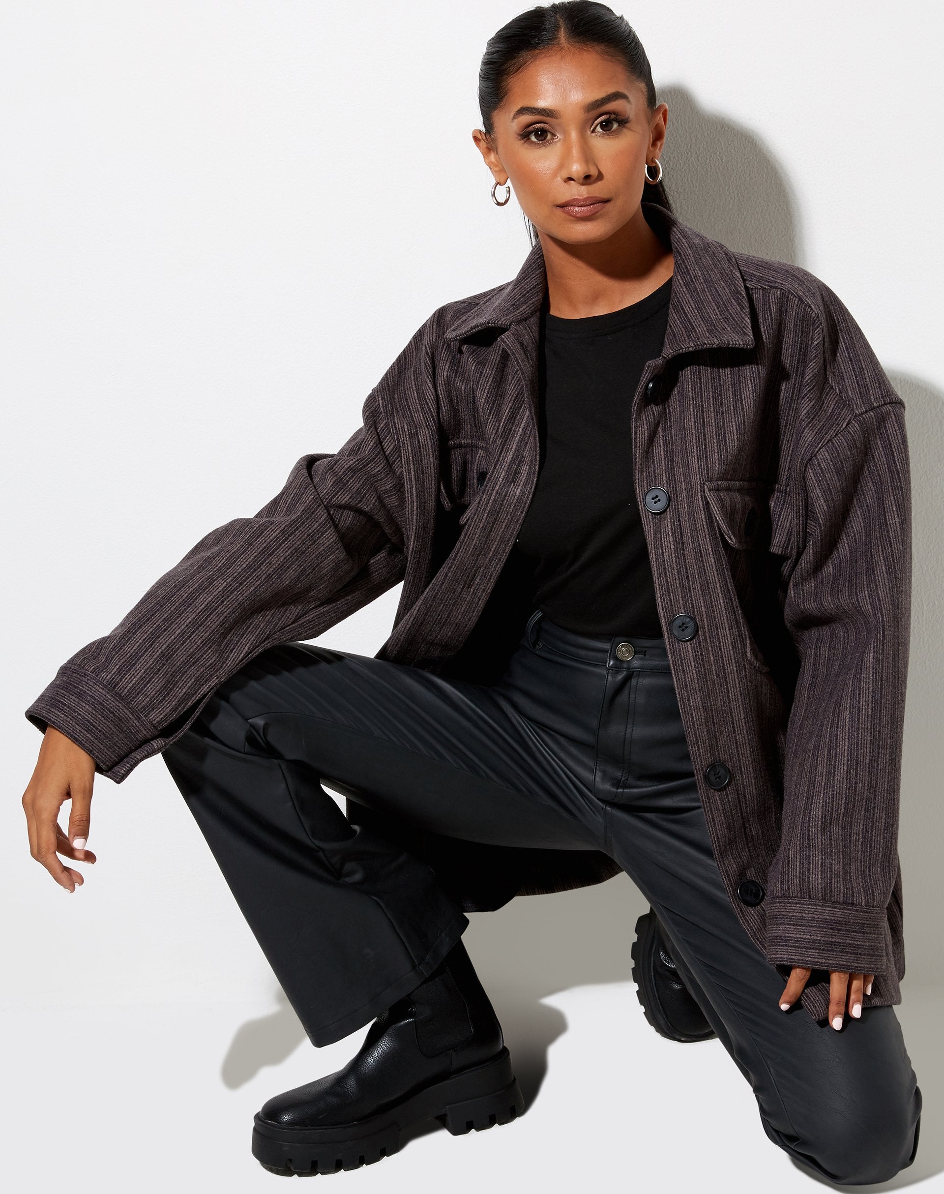 Image of Marcel Shirt in Streifen Schwarz und Grau