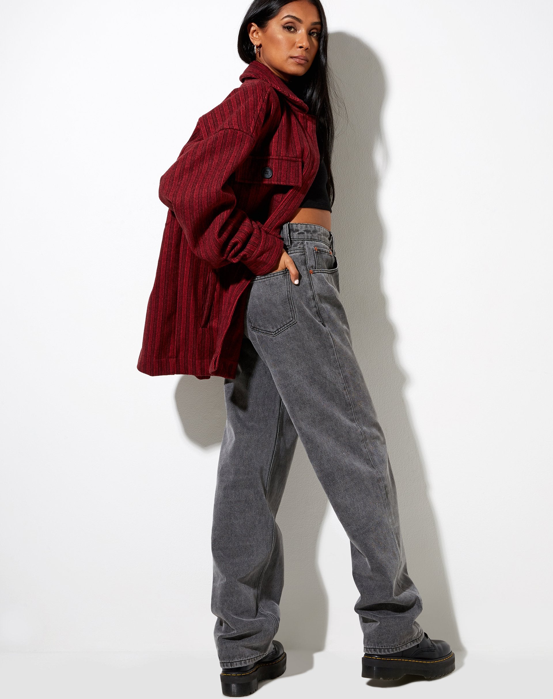 Image of Marcel Shirt in Streifen Schwarz und Rot