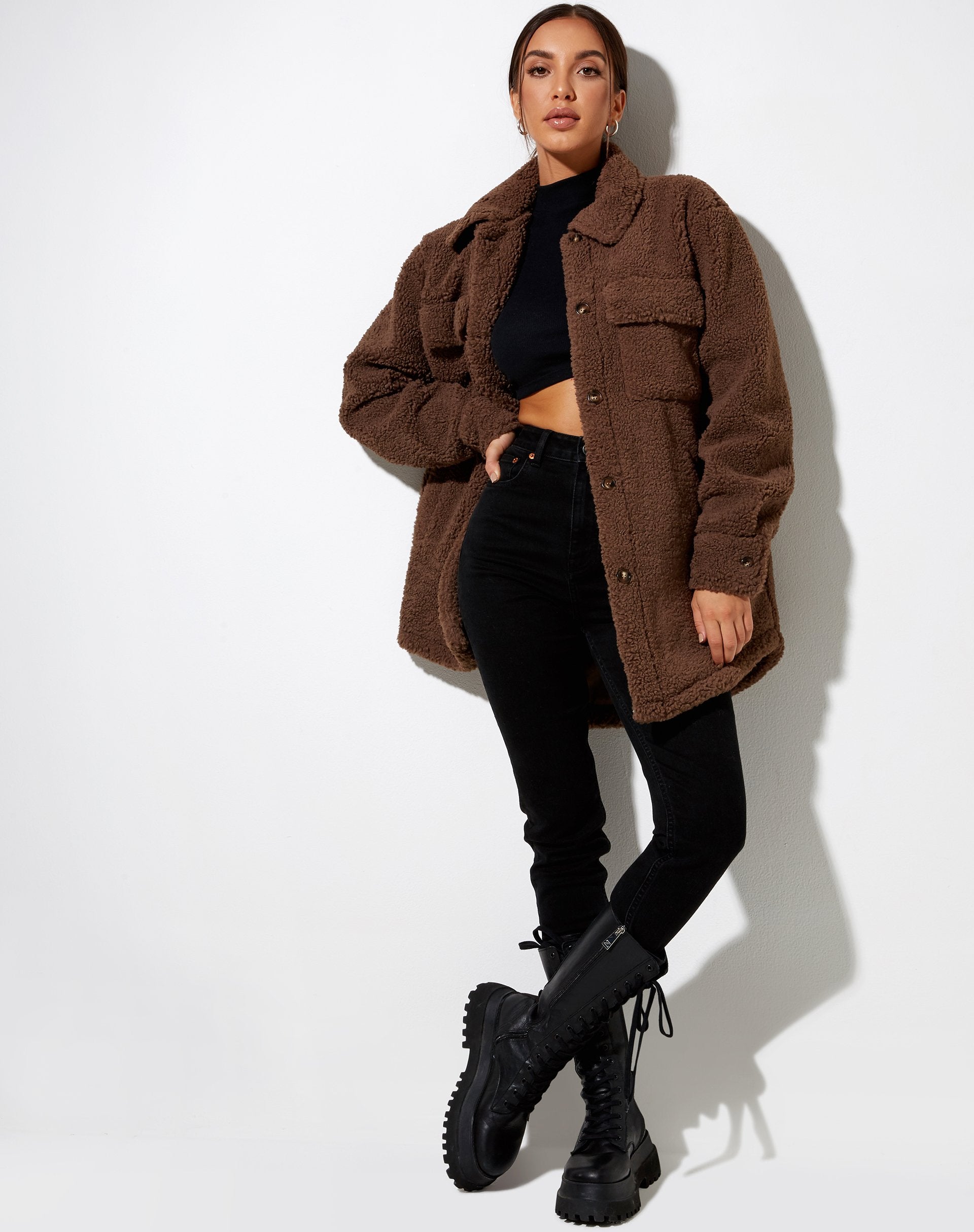 Image of Marcella Hemd in Borg Charcoal Grau