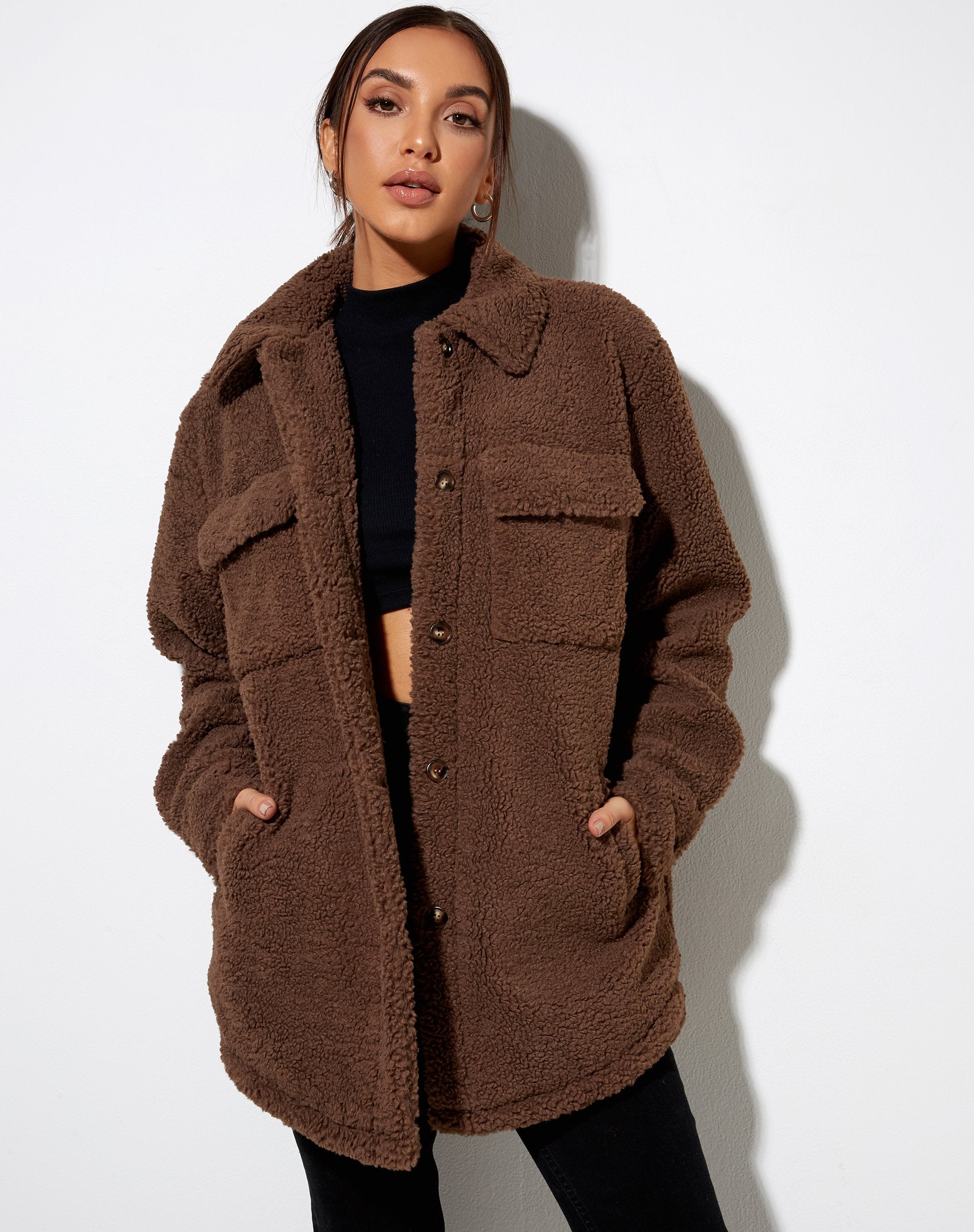 Image of Marcella Hemd in Borg Charcoal Grau
