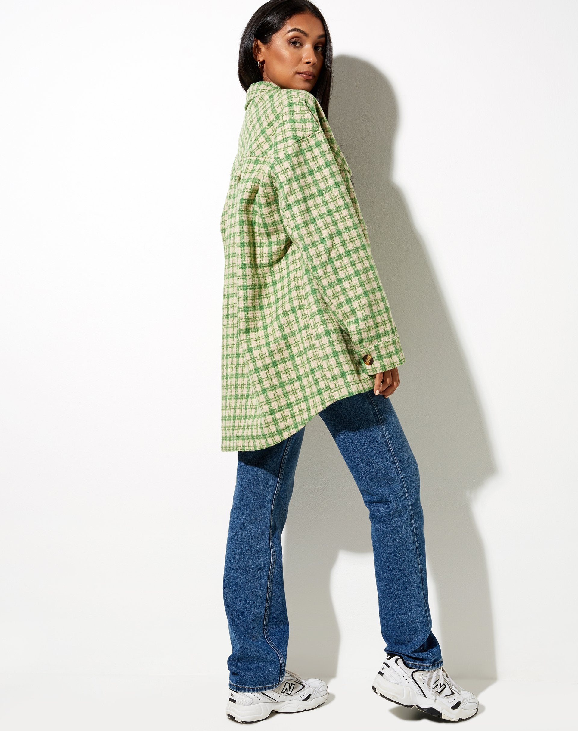 Image of Marcella Hemd in Grün und Creme Karo