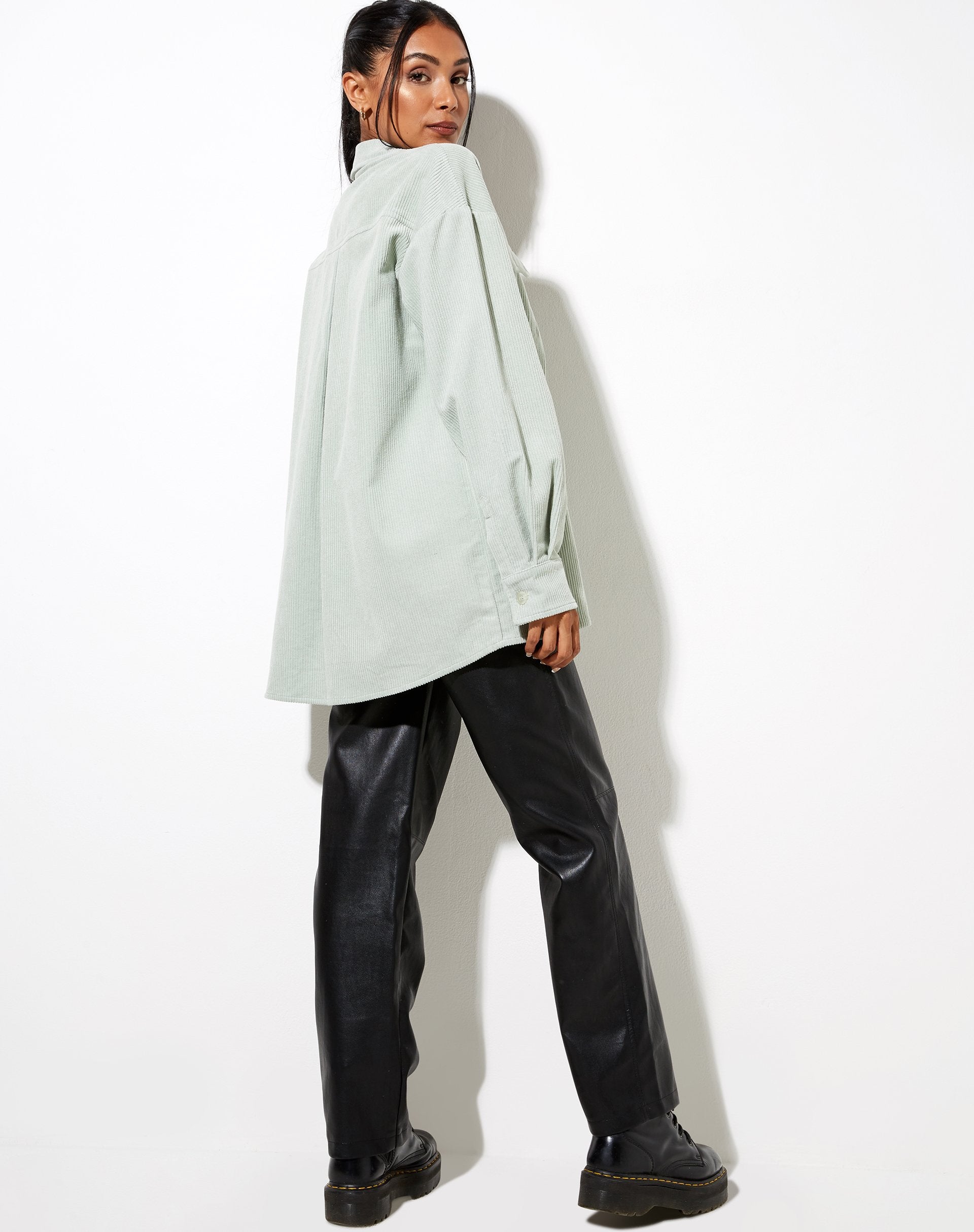 Image of Marcy Hemd aus Cord gewaschen Blau