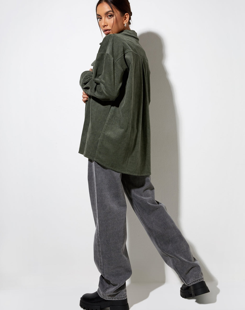 Marcy Hemd aus Kord Khaki