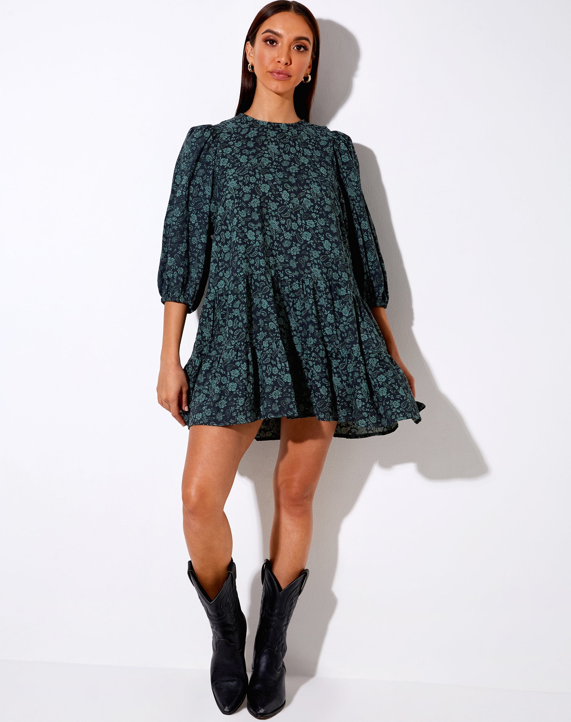 Image of Mareta Tee-Kleid in Mono Paisley Sage