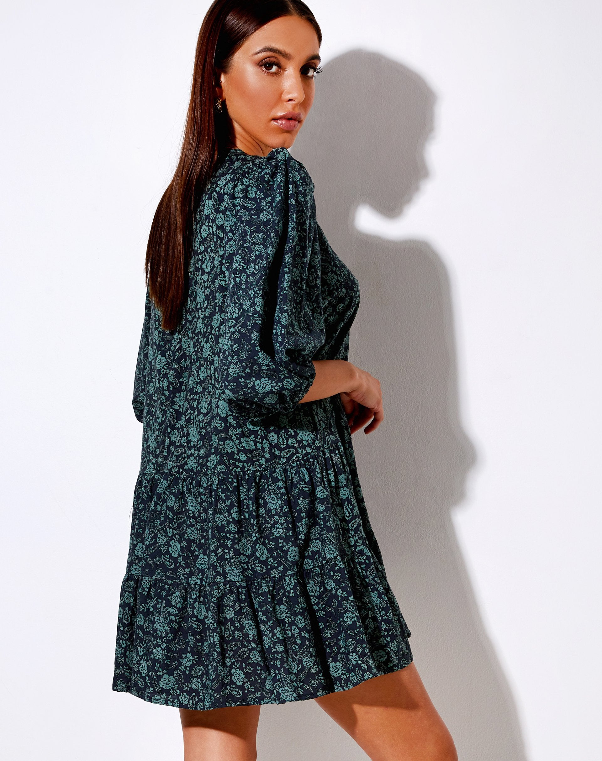 Image of Mareta Tee-Kleid in Mono Paisley Sage
