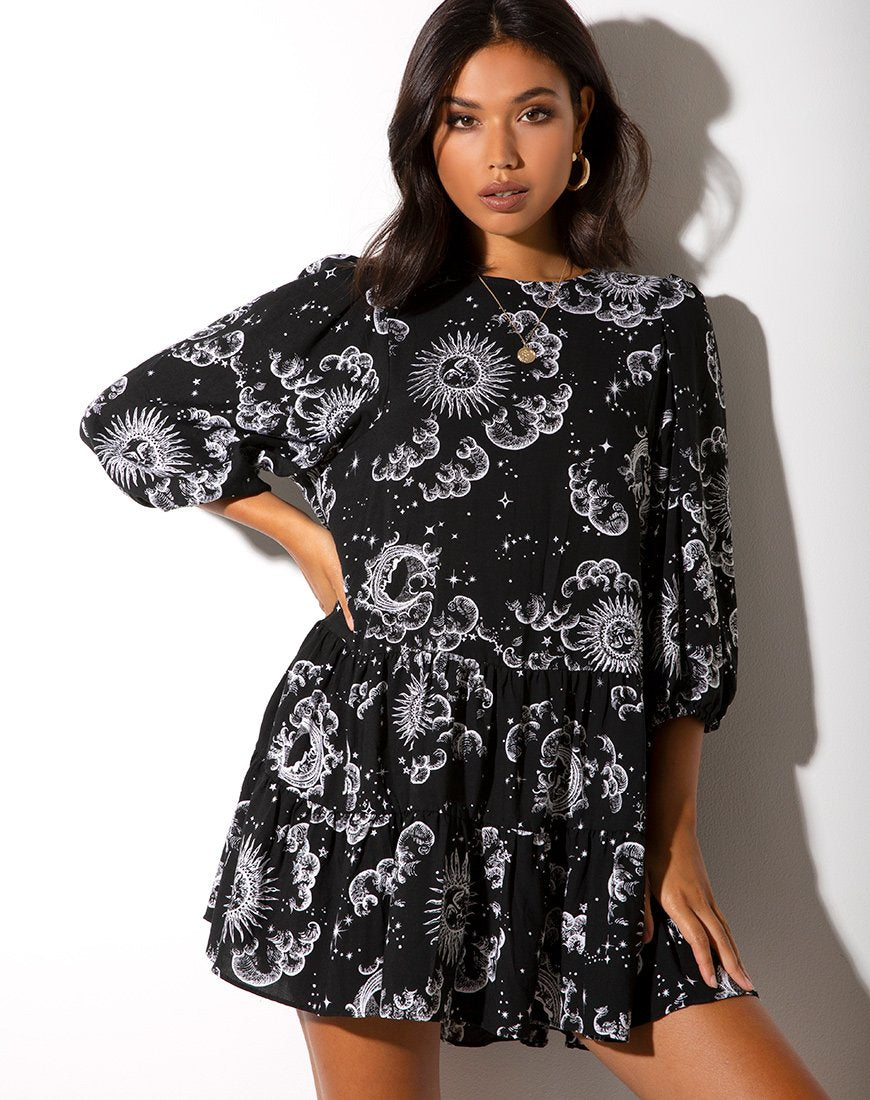 Mareta Tee-Kleid in Night Sky Schwarz
