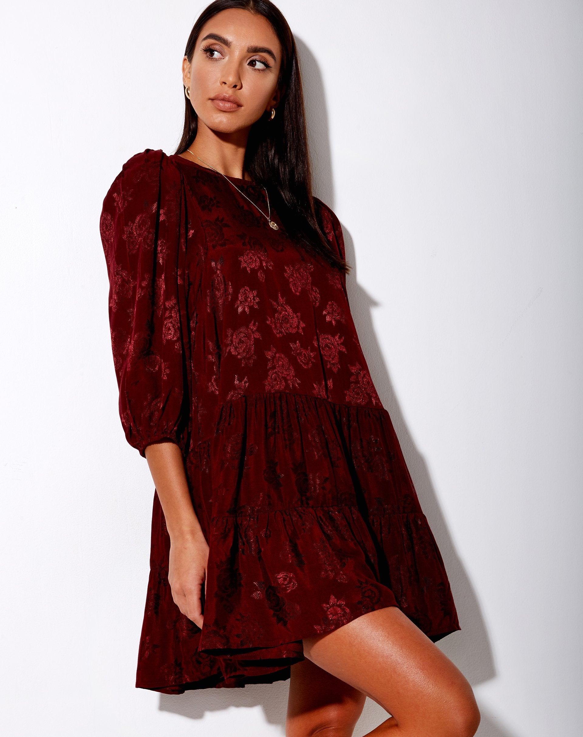 Image of Mareta Tee-Kleid in Satin Rose Mulberry
