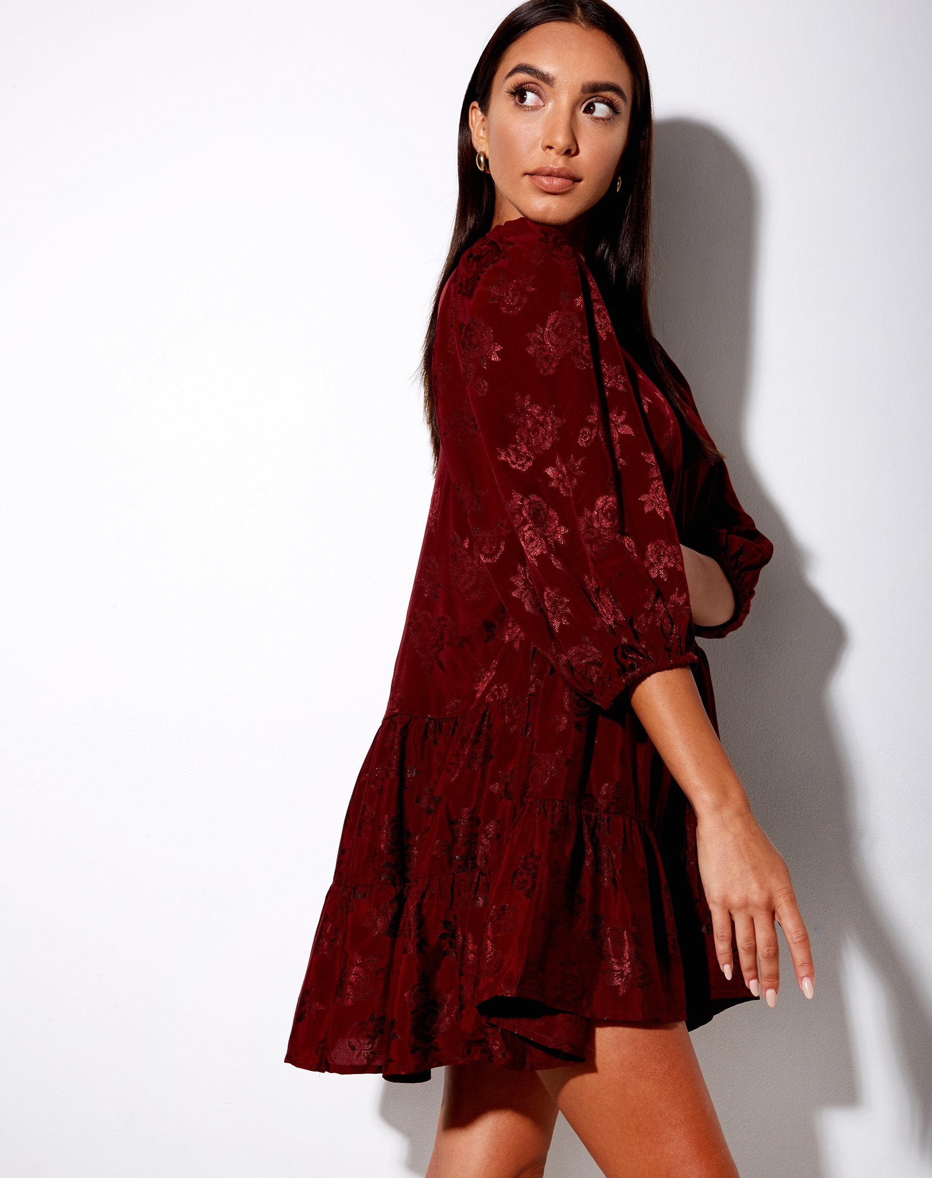 Image of Mareta Tee-Kleid in Satin Rose Mulberry
