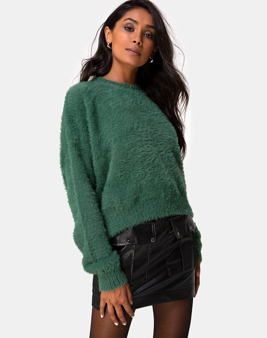 Margo Pullover aus Strick in Waldgrün