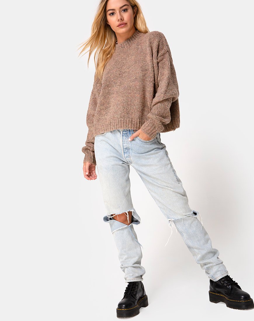 Image of Margo Pullover aus Strickstoff Tan