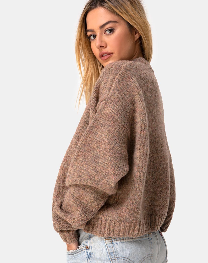 Margo-Pullover aus Strickstoff Tan