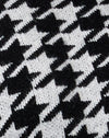 Houndstooth-Strick Schwarz und Elfenbein