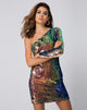 Image of Maria Bodycon Kleid aus Fischgrätenpailletten Pink Oil