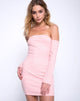 Image of Marina Bodycon Kleid in geripptem Blush