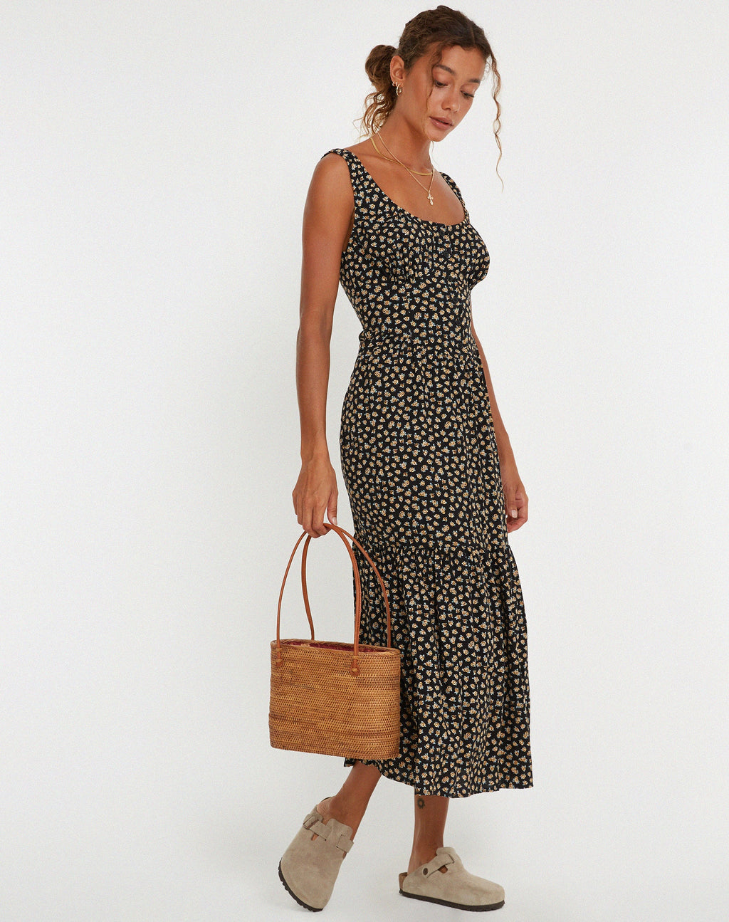 Marisol Maxikleid in Ditsy Floral Bronze