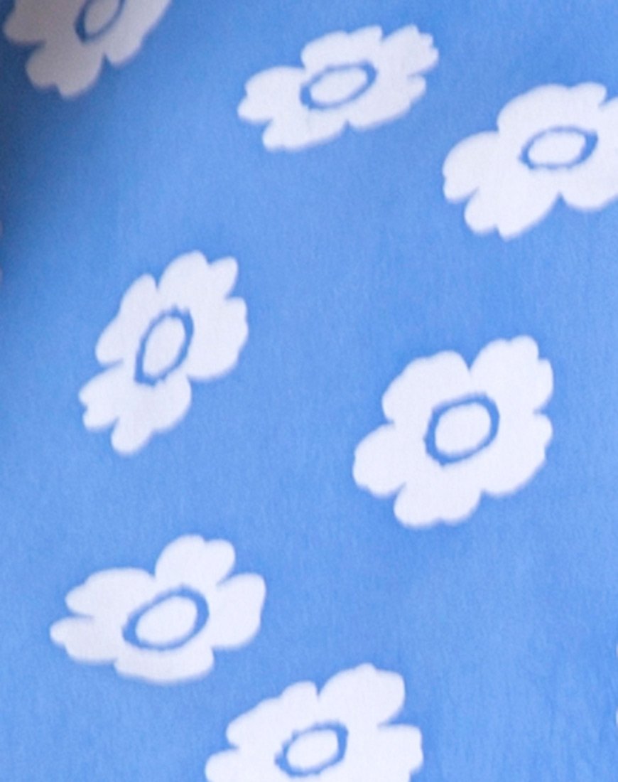 Image of Marleigh crop Top in Daisy Stamp Himmelblau