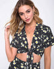 Image of Marleigh Crop Top in Polka Daisy Schwarz