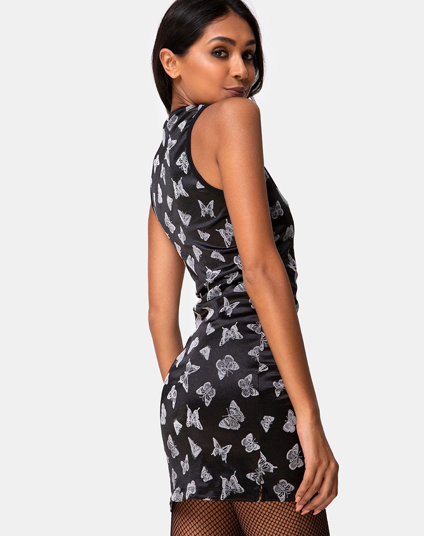 Image of Marli Kleid in Schwarz Schmetterlingsflock