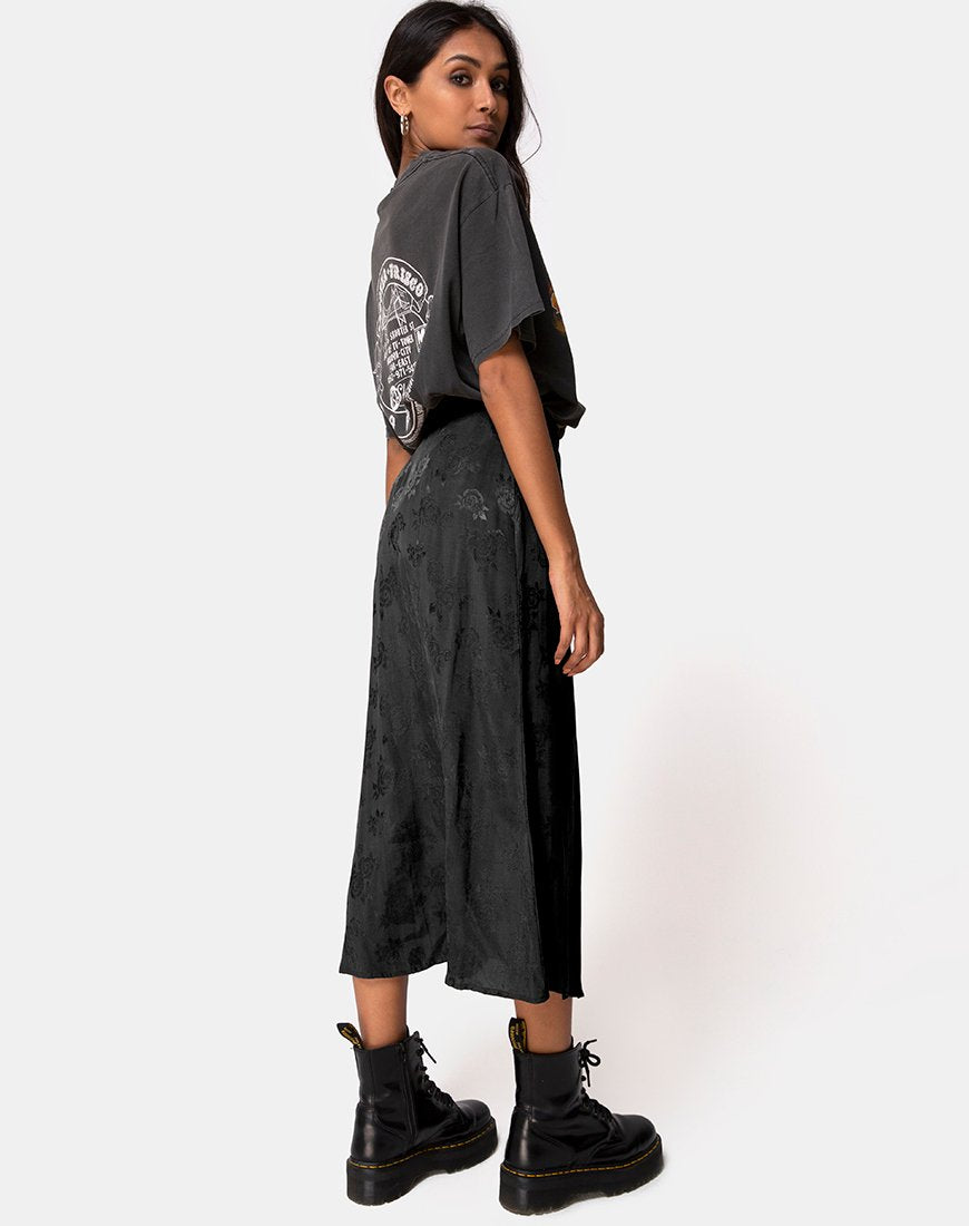 Image of Marni Midirock aus Satin Rose Schwarz
