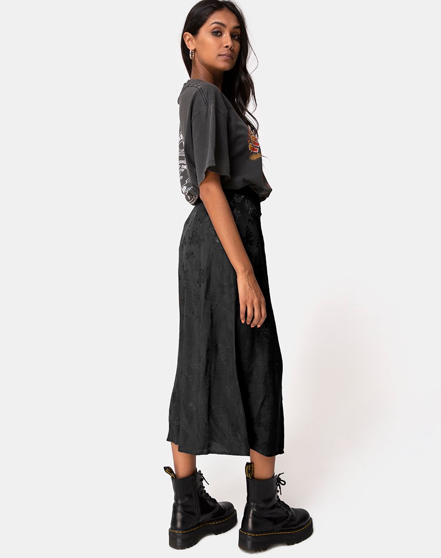 Image of Marni Midirock aus Satin Rose Schwarz
