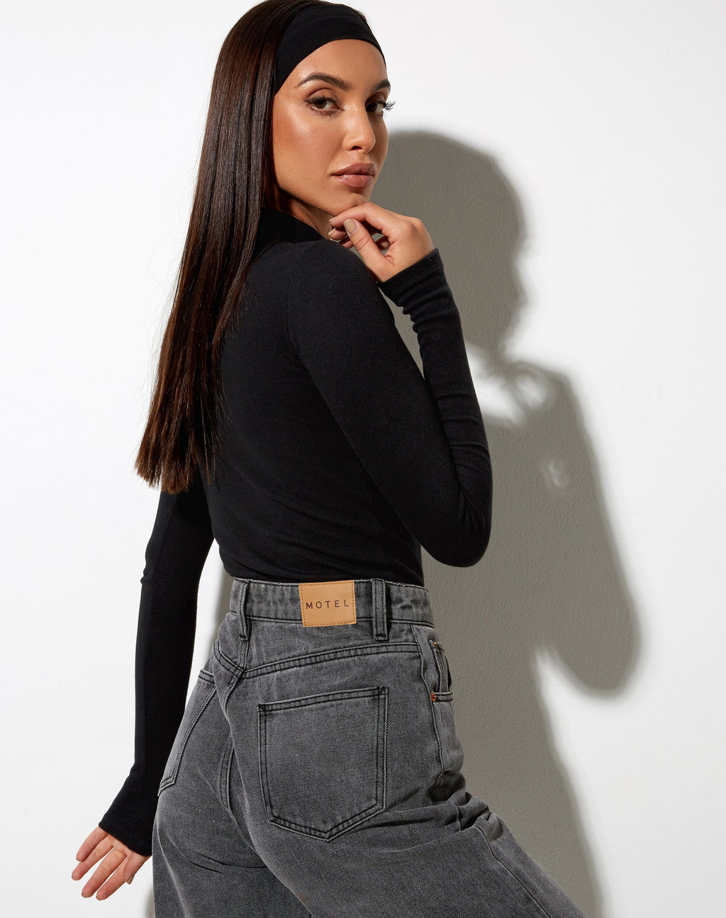 Matri Top in Rippe Schwarz