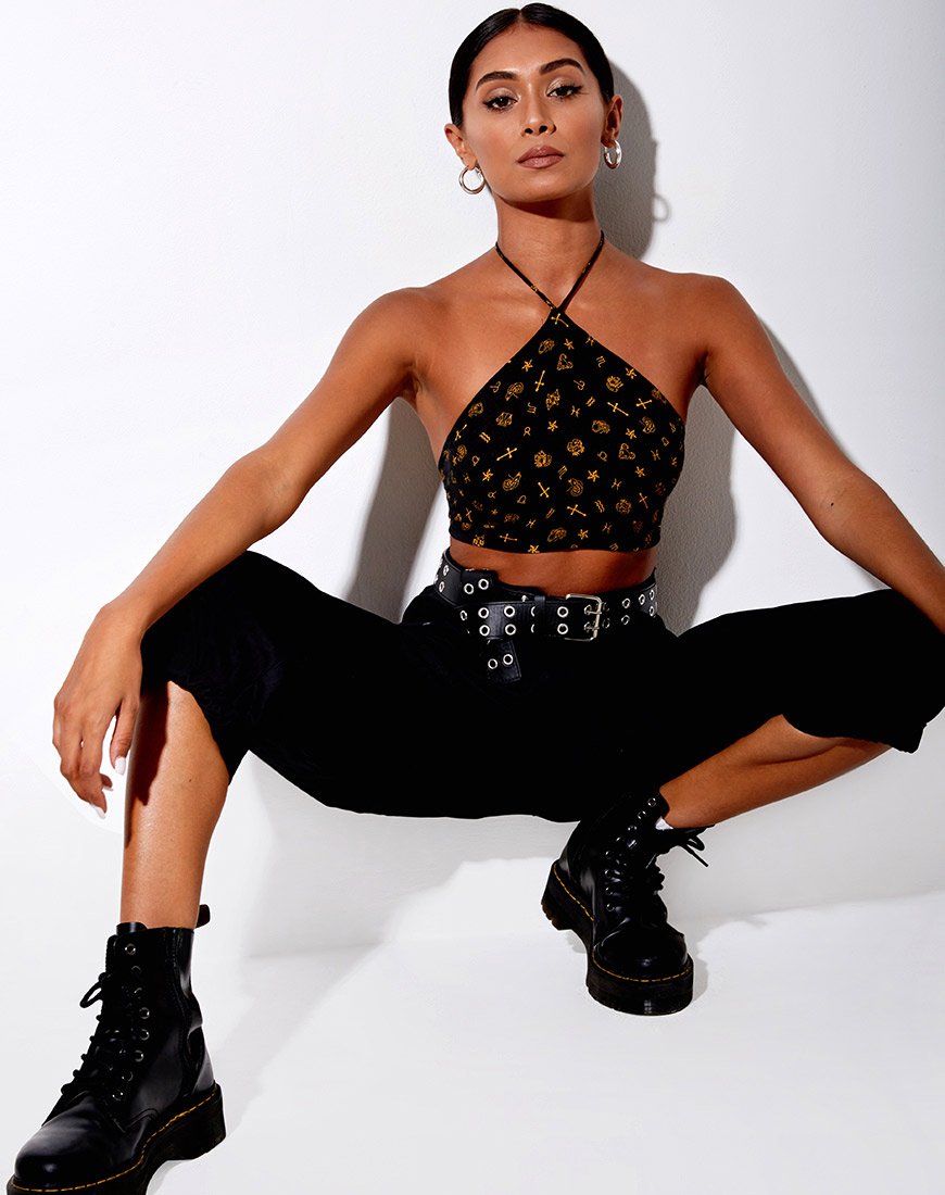 Bild von Maudy Crop Top in Mini Astro Schwarz