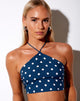 Bild von Maudy Crop Top in Medium Polka Navy