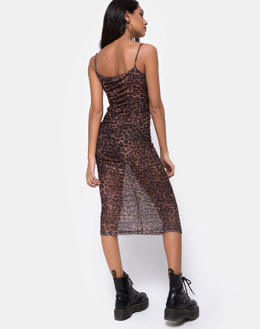 Mauna Kleid in Leopard Mesh