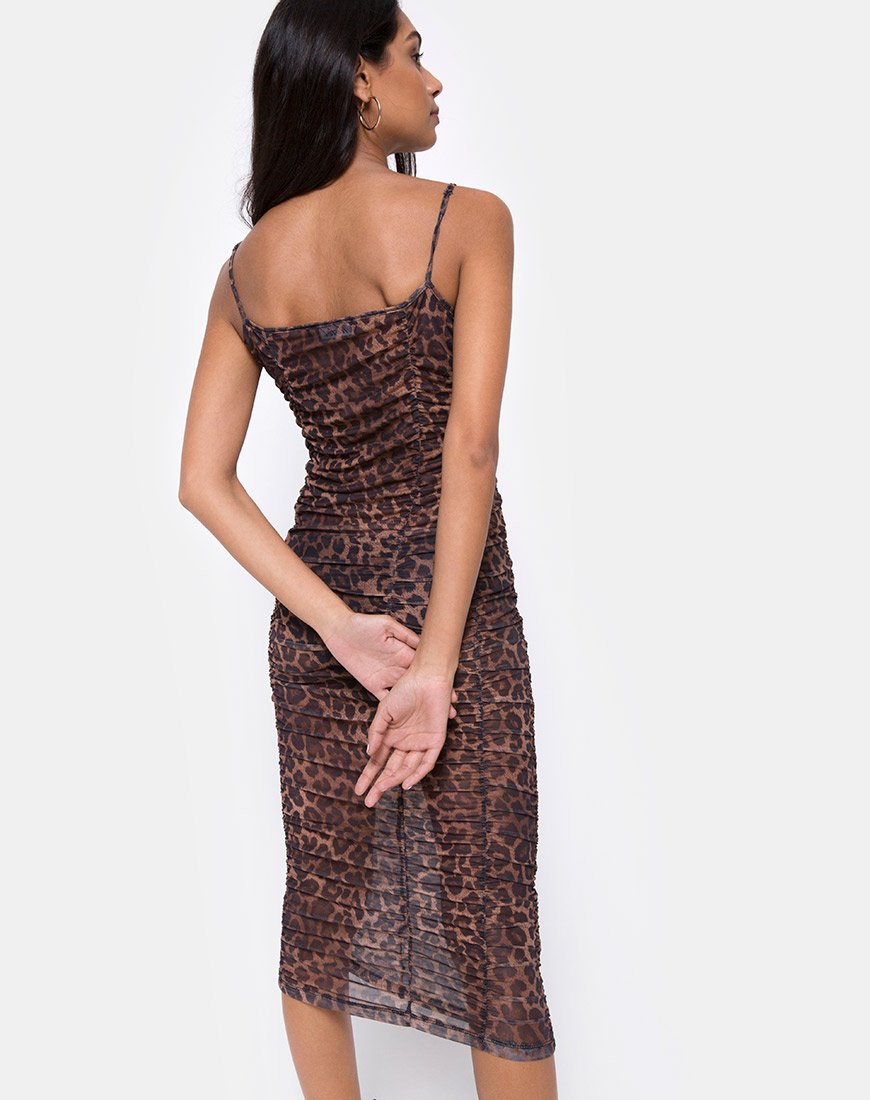 Image of Mauna Kleid in Leopard Mesh