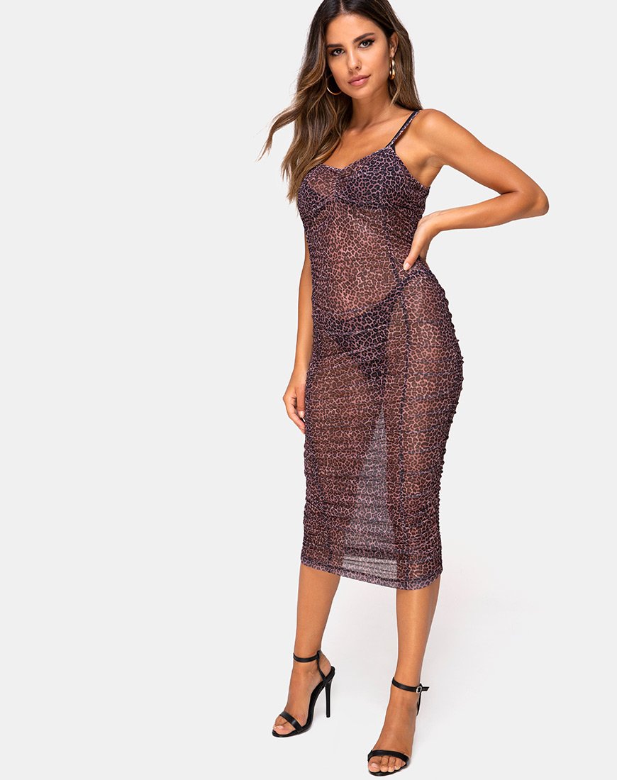 Bild von Mauna Maxikleid in Rar Leopard Mesh