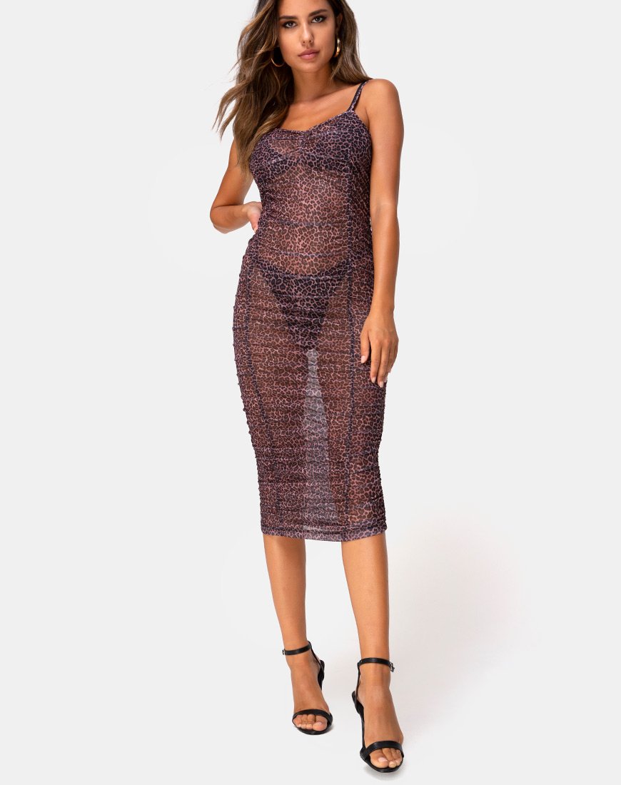 Bild von Mauna Maxikleid in Rar Leopard Mesh