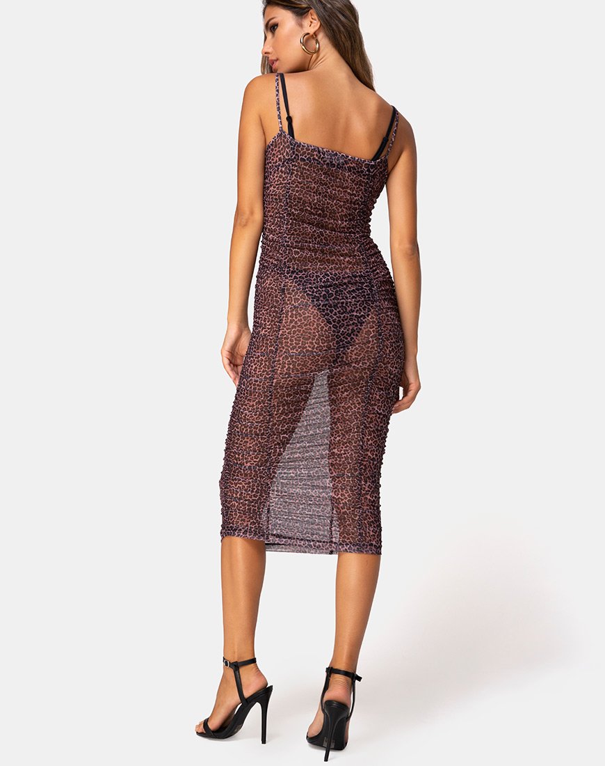 Mauna Maxikleid in Rar Leopard Mesh
