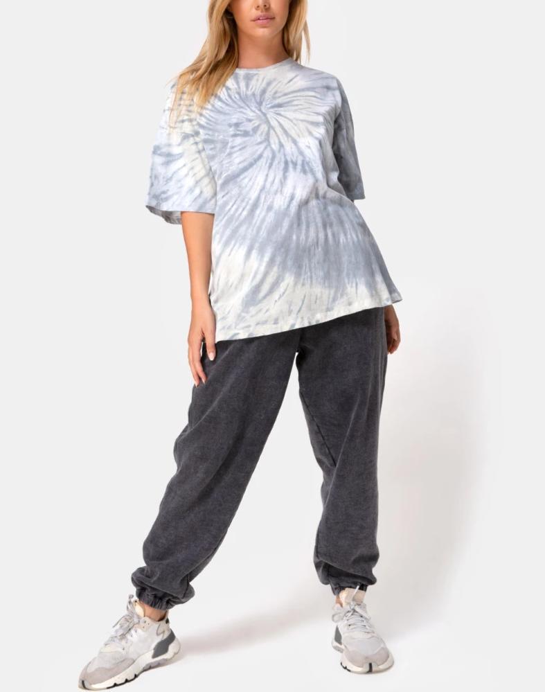 Bild von Maxi Tee in Grau Tie Dye