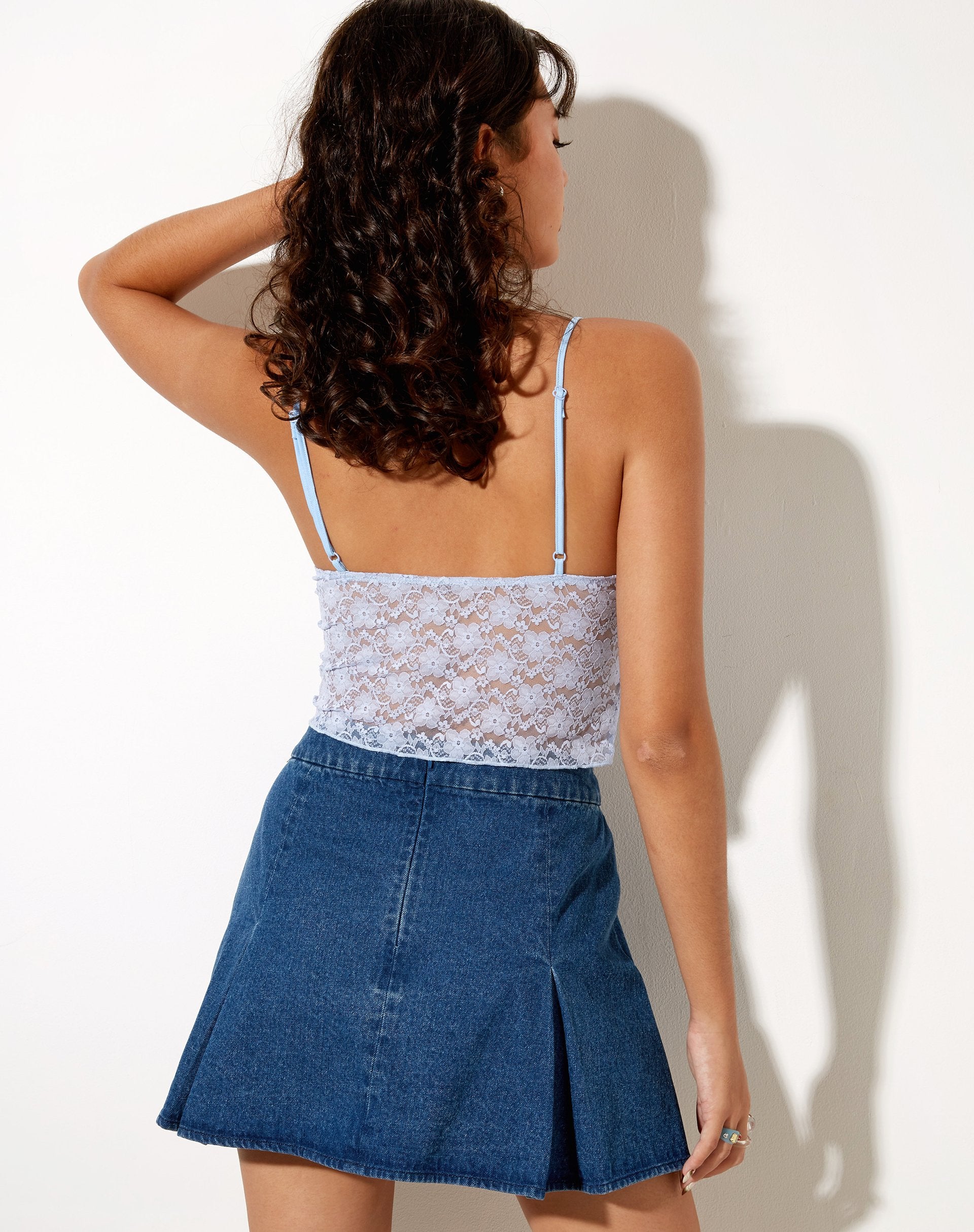 Image of Mayrinda Crop Top aus Spitze Powder Blue