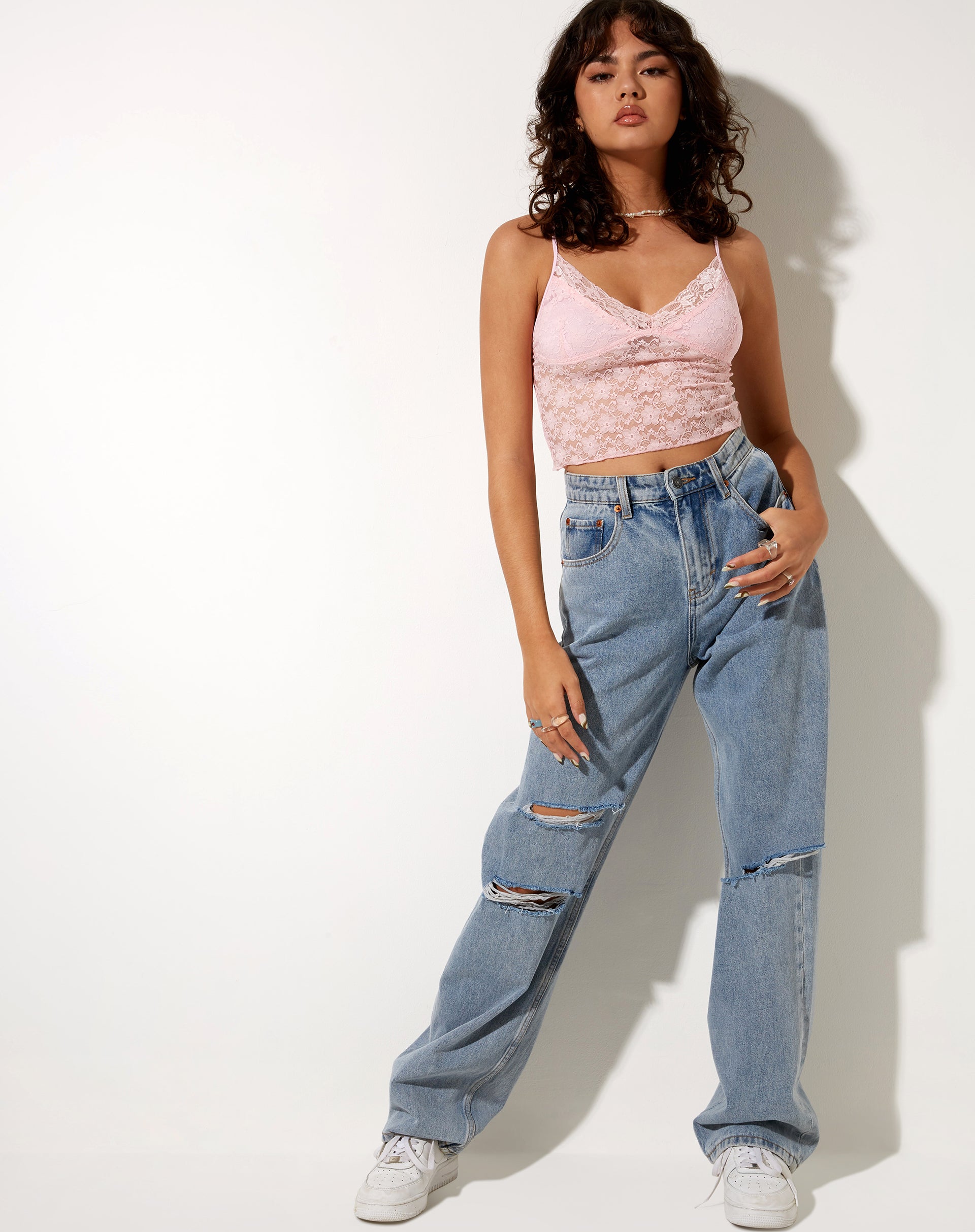 Image of Mayrinda Crop Top aus Spitze Sweet Pink