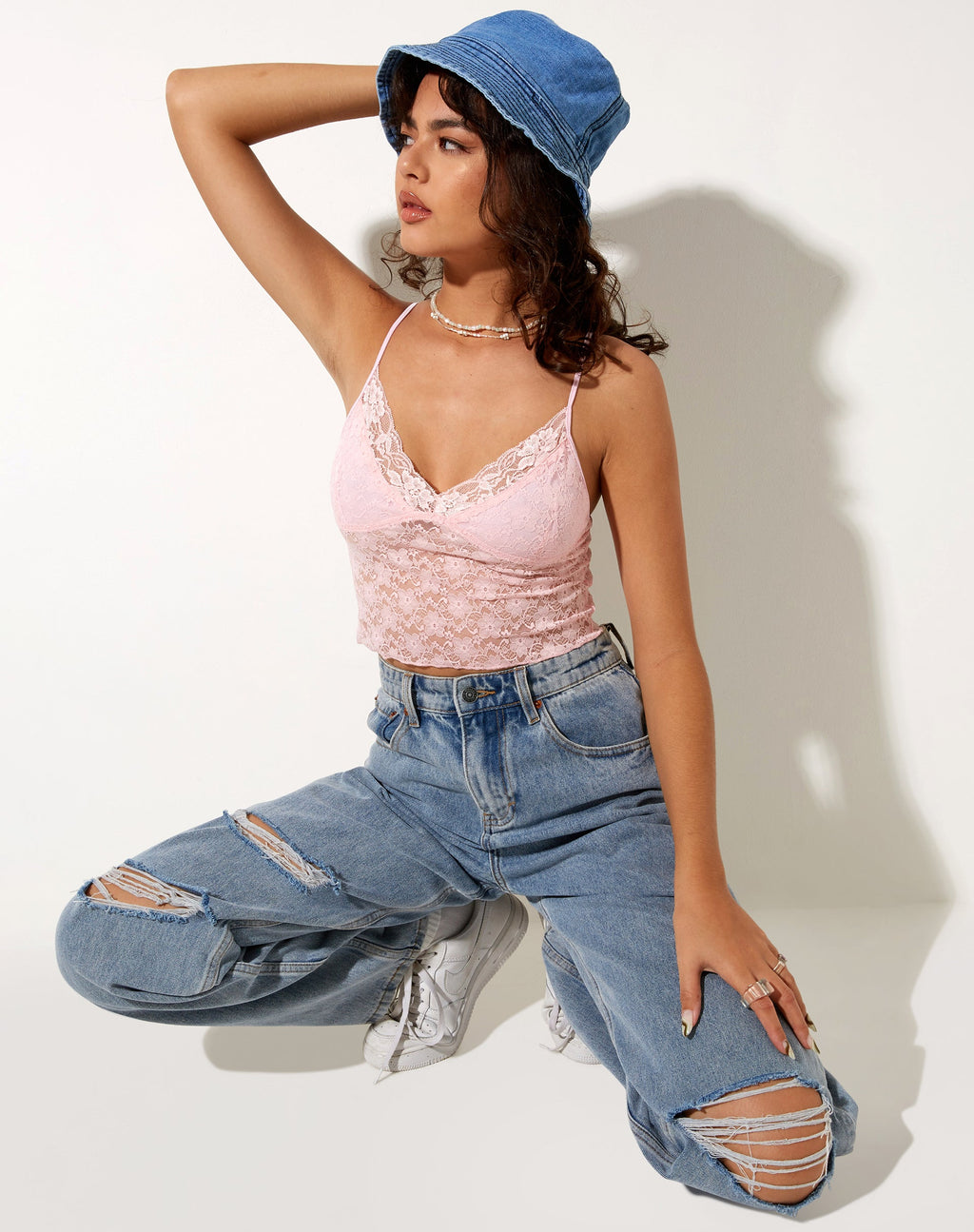 Mayrinda Crop Top aus Spitze Sweet Pink