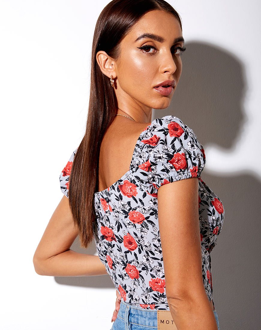 Mazu Top in Blühende Rose