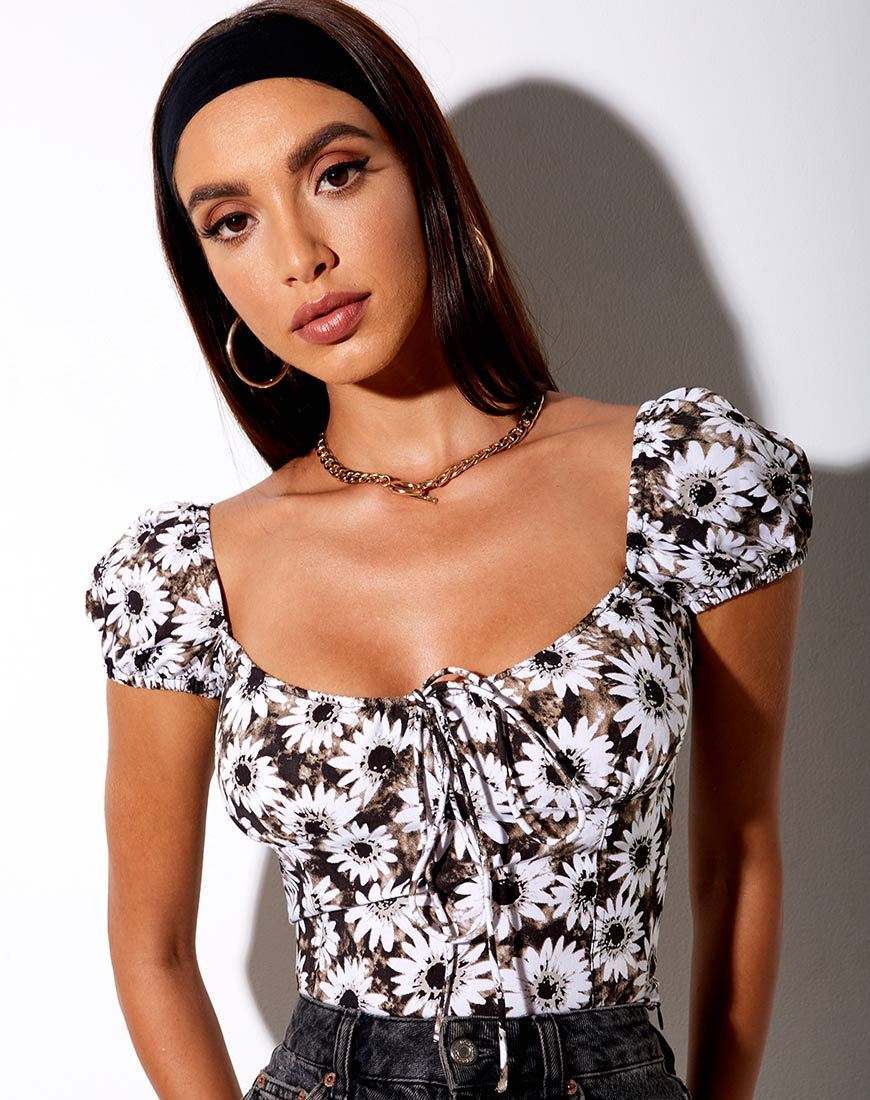 Mazu Crop Top aus gefärbtem Gänseblümchen