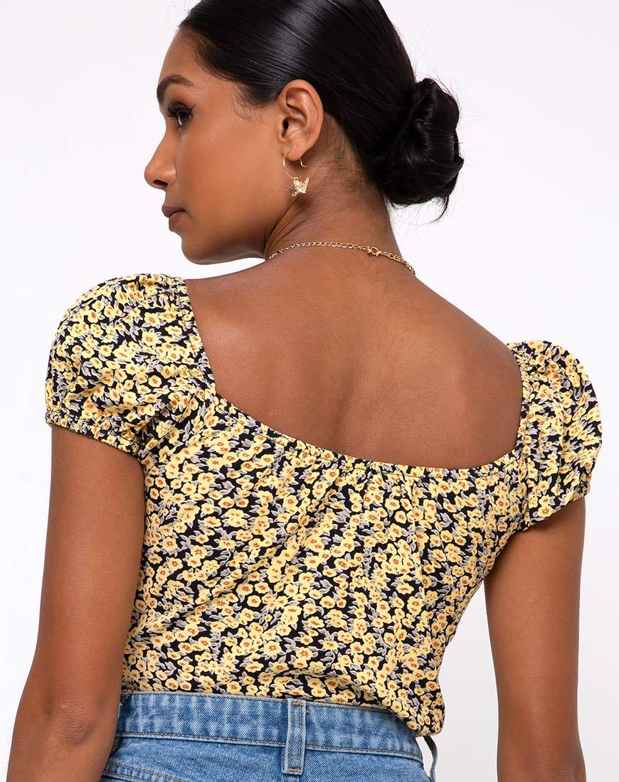 Mazu Top in Mini Bloom Gelb