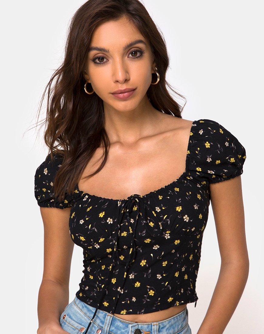 Bild von Mazu Top in Pretty Petal Black