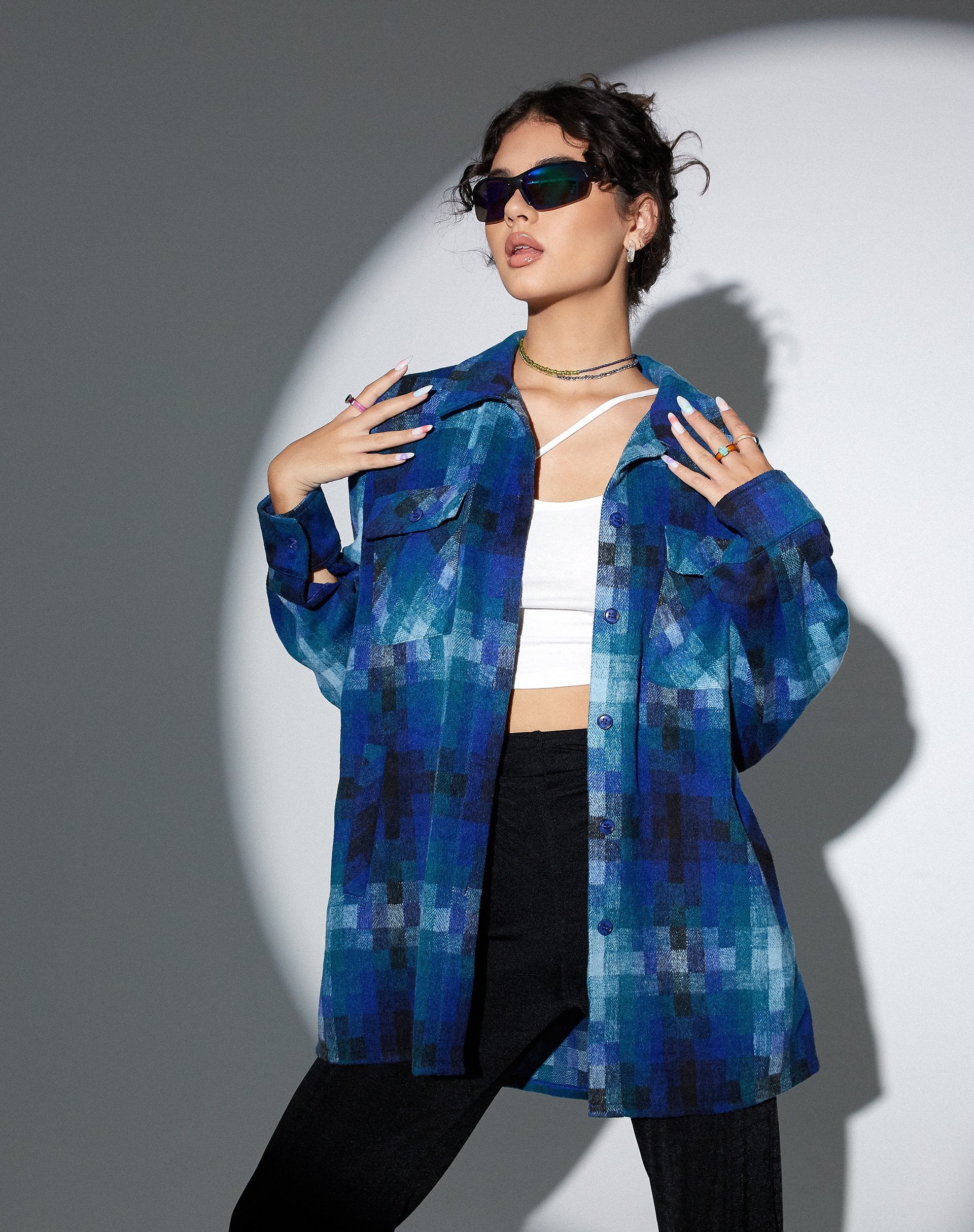 Bild von MOTEL X OLIVIA NEILL Medita Hemd in Karo Blau