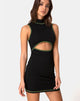 Image of Meela Kleid in Schwarz mit Limone Flatlock