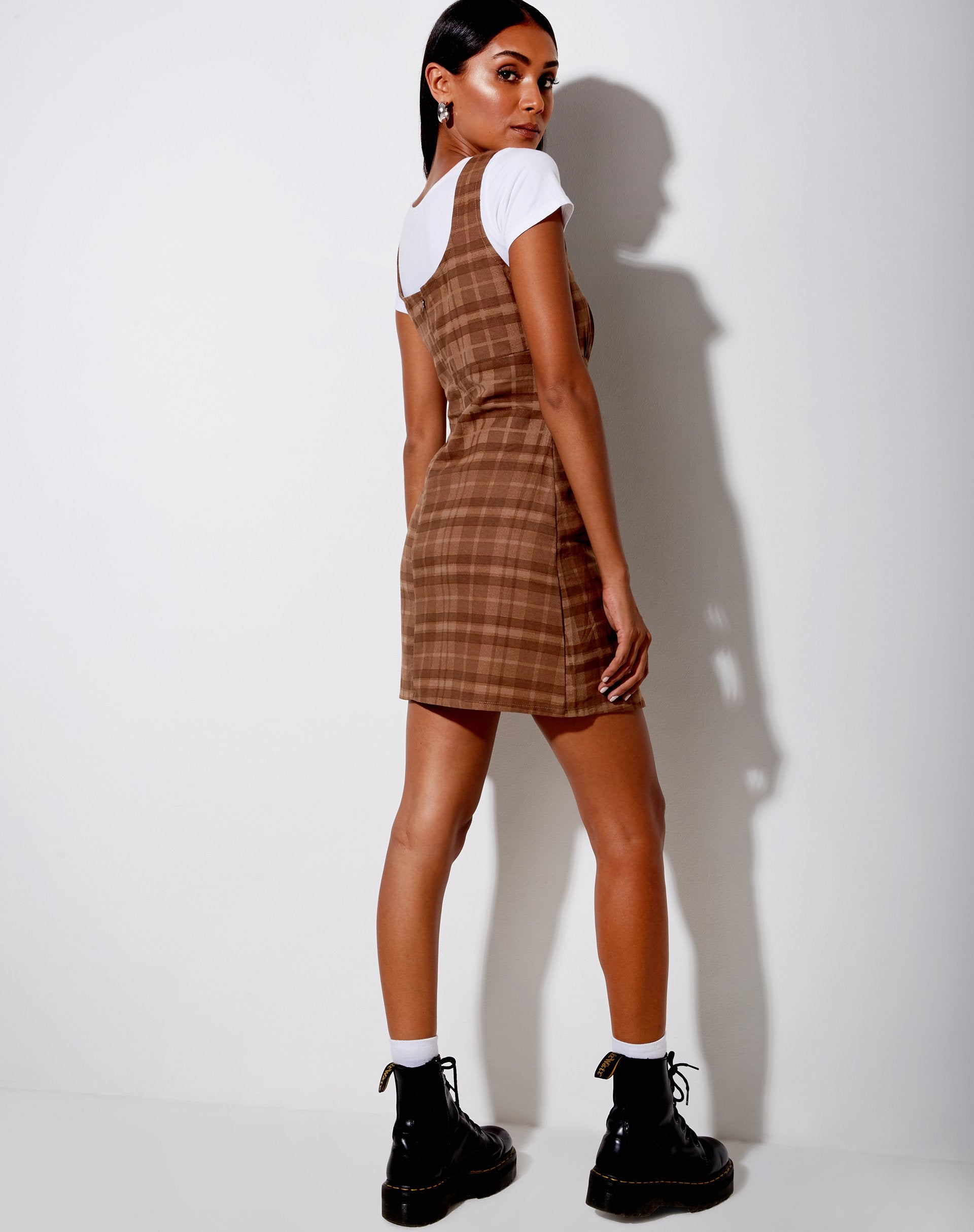 Image of Mehra Minikleid in braunem Karo