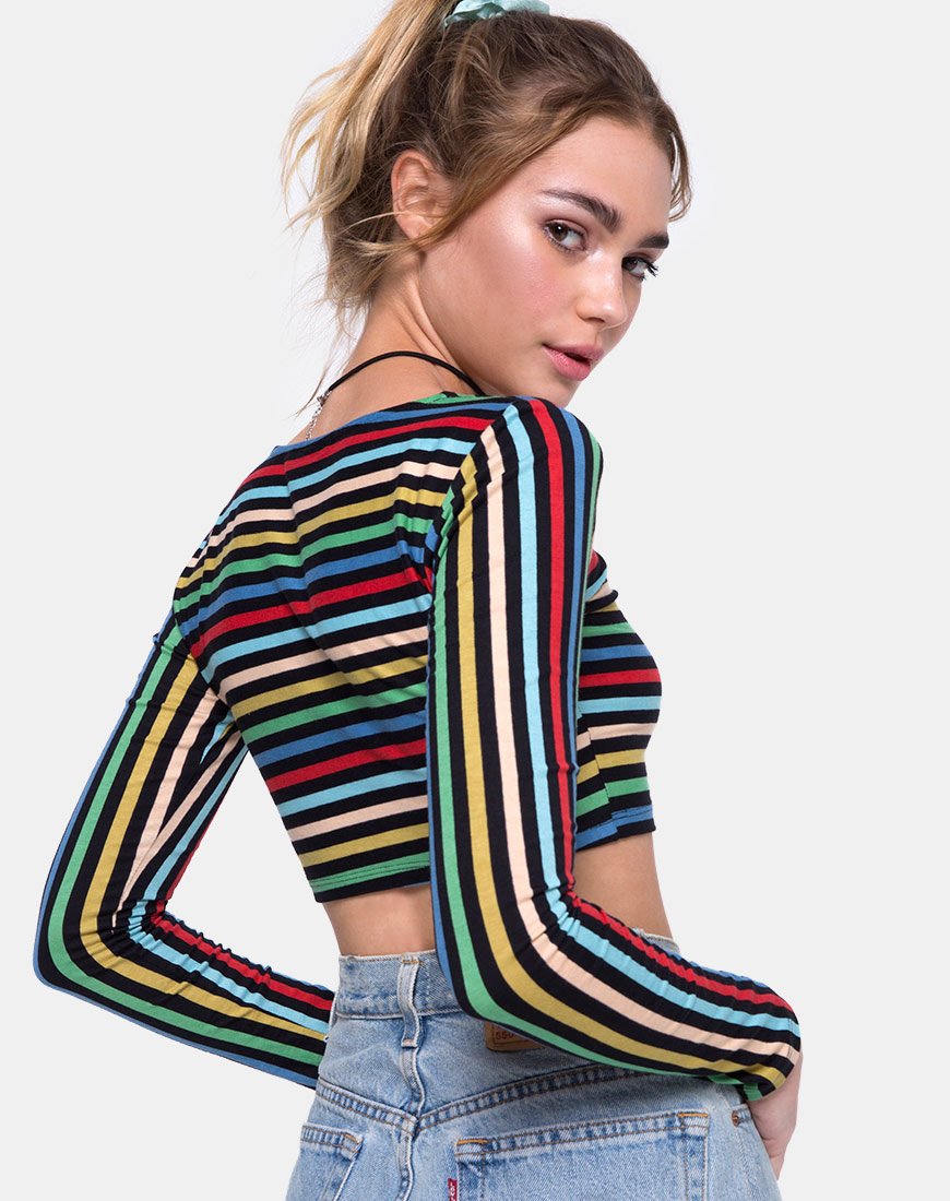Melah Crop Top aus PE-Streifen