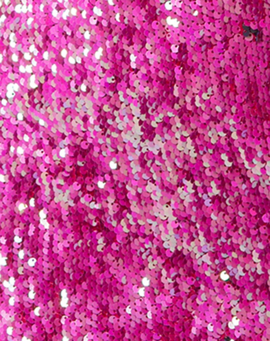 Bild von Meli Plunge Kleid in Fischschuppen Pailletten Rosa
