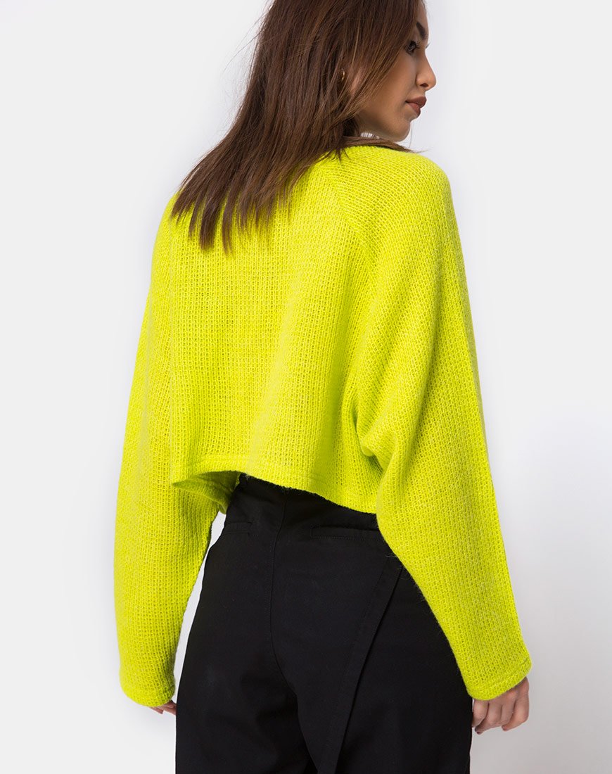 Melvie Cropped Pullover in Limette